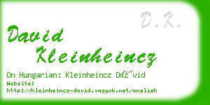 david kleinheincz business card